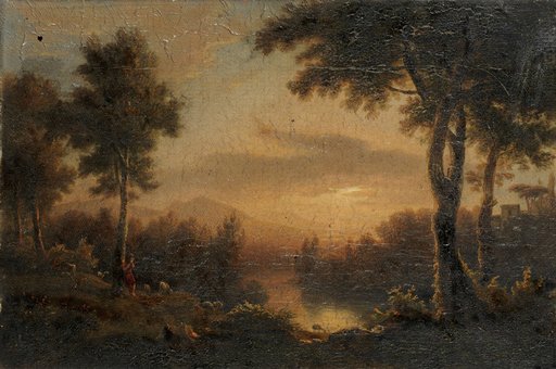 River Landscape in the Evening Glow