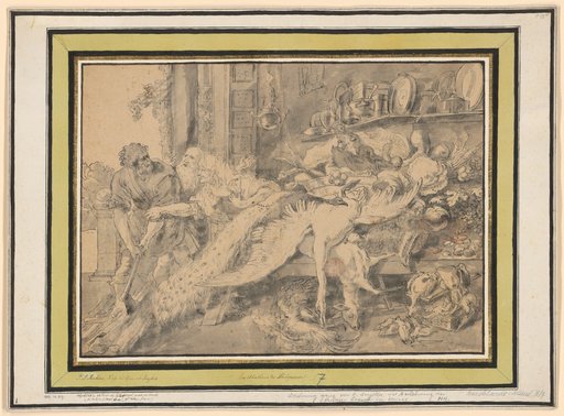 Philopoemen Is Recognized While Chopping Wood for a Kitchen Maid in an Inn (with a Large Still Life of Game)