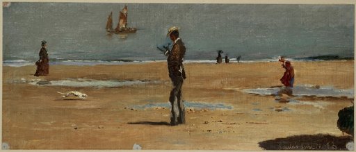 Stroller on the Beach of Scarborough