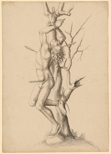 Martyr Pierced by Arrows at the Tree (St. Sebastian?)