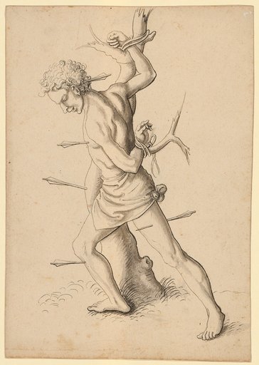 Martyr Pierced by Arrows at the Tree (St. Sebastian?)
