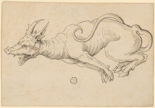 Horned hoofed animal, facing left