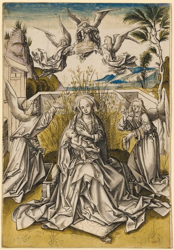 Madonna with angels in a landscape