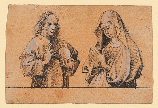 Christ as Salvator and Mary in half-length figures