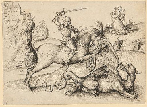 Saint George in combat with the dragon
