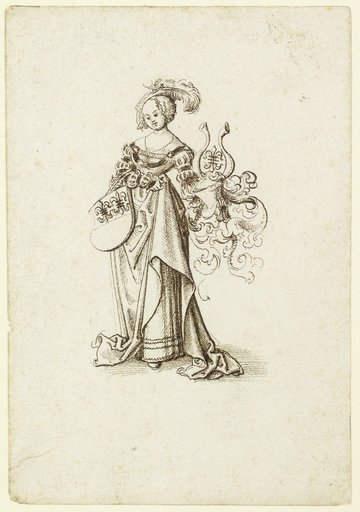 Young Girl with a Feathered Hat and the Schweiger Coat of Arms