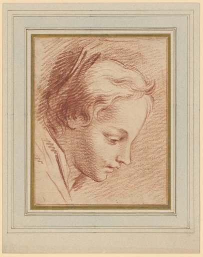Girl's Head in Profile Facing Right