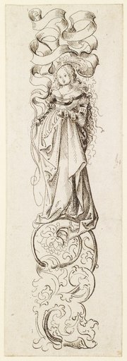 Young Girl with a Scroll, Standing on a Floral Garland