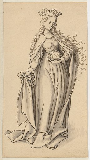 Crowned Female Figure (Saint) with a Book