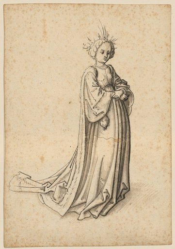 Young Girl with Crossed Arms, Facing Right