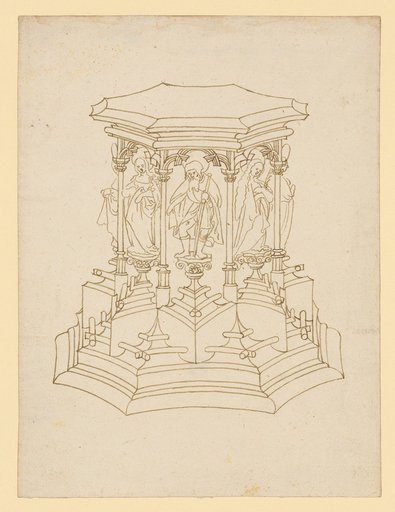 Elevation of a Base with Figures of Saints