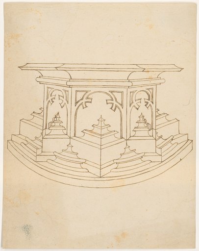 Elevation of a wide pedestal
