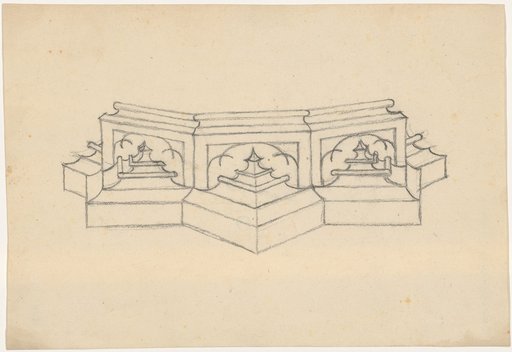 Elevation of a wide pedestal