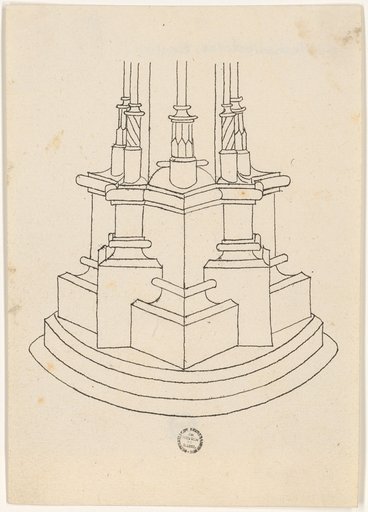 Perspective elevation of a pillar pedestal