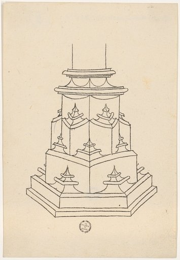 Perspective elevation of a pillar pedestal