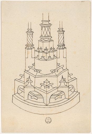 Perspective elevation of a pillar pedestal