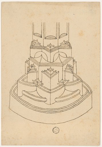 Perspective elevation of a pillar pedestal