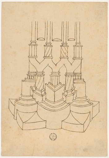 Perspective elevation of a pillar pedestal