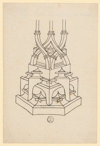 Perspective elevation of a pillar pedestal