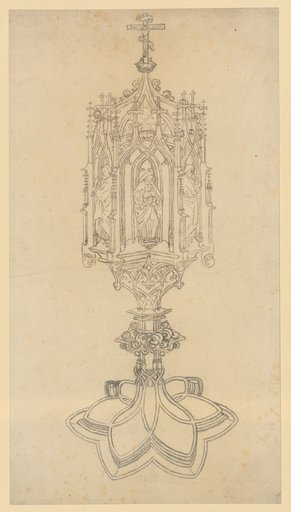 Gothic Ciborium with Statuette Ornamentation