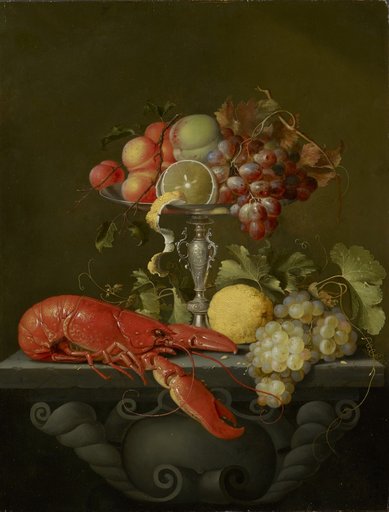 Still Life with a Fruit Bowl and a Lobster