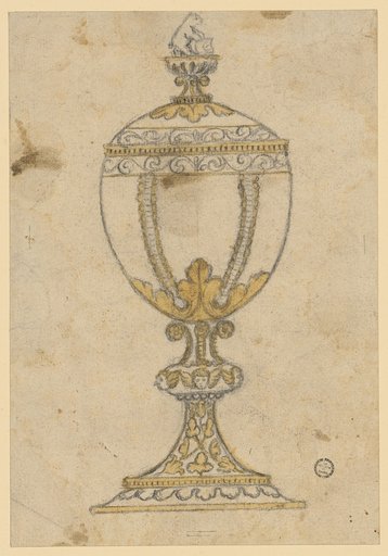 Ostrich-egg lidded cup