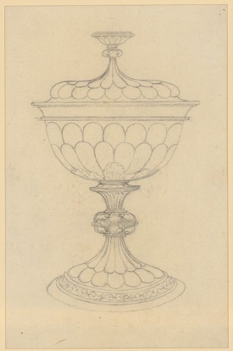 Chalice-shaped lidded cup
