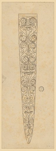 Dagger scabbard with floral scroll ornament