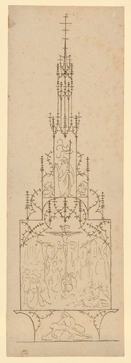 Elevation schema of an altar with Calvary