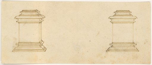 Elevations of two pillar bases in Renaissance forms