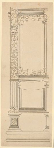 Partial Elevation of a Richly Decorated Stall, Single-Seater with a Decorated Column on the Left