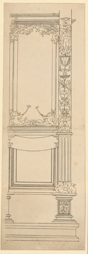 Partial Elevation of a Richly Decorated Stall, Single-Seater with a Decorated Column on the Right