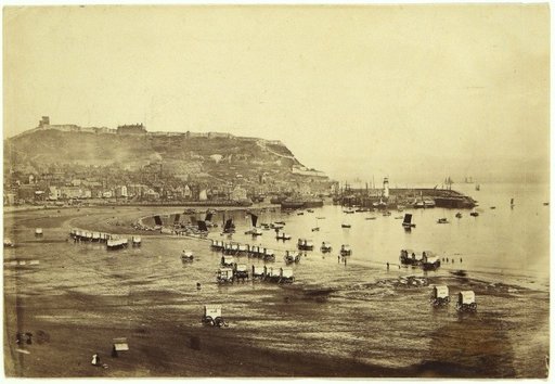 Beach of Scarborough with Bathing Carriages