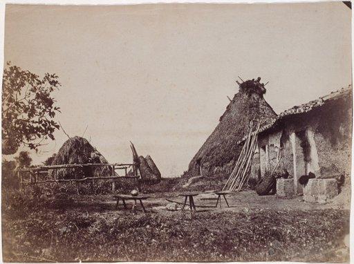 Agricultural Building with Thatched Huts in the Roman Campagna