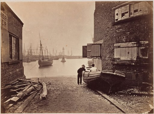 View Over a Boat Ramp to the Lighthouse of Scarborough