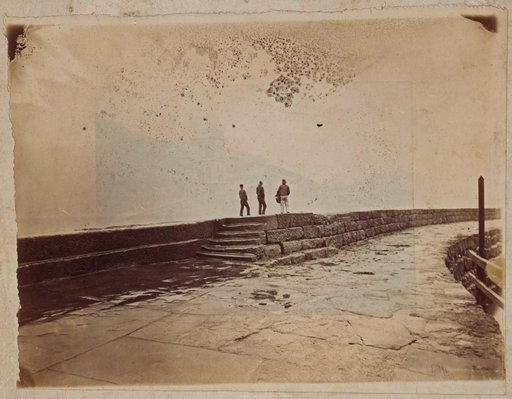 Three Men on a Pier in the Harbour of Scarborough