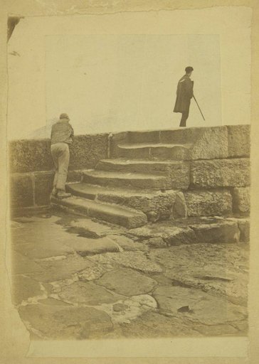 Two Men on a Pier in the Harbour of Scarborough