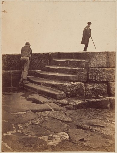 Two Men on a Pier in the Harbour of Scarborough