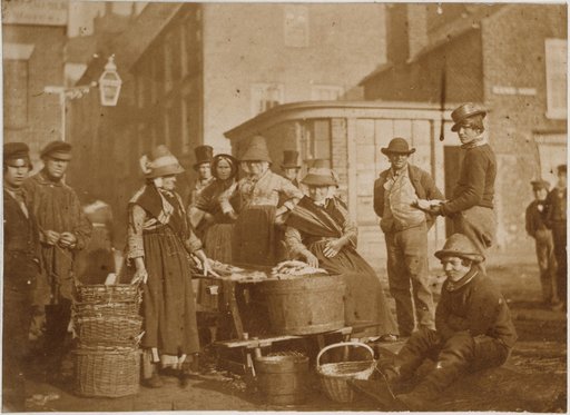 Street Scene with Fish Vendors