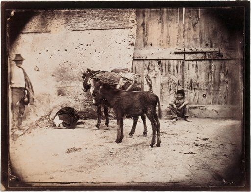 Genre Scene with Two Donkeys
