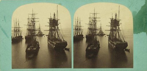 Sailing ships at anchor
