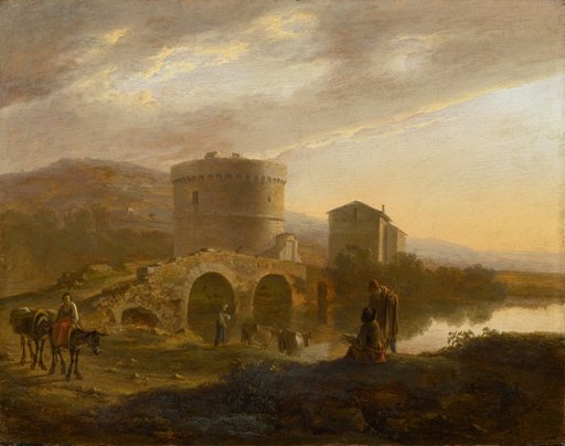 The Ponte Lucano with the tomb of the Plautii near Tivoli