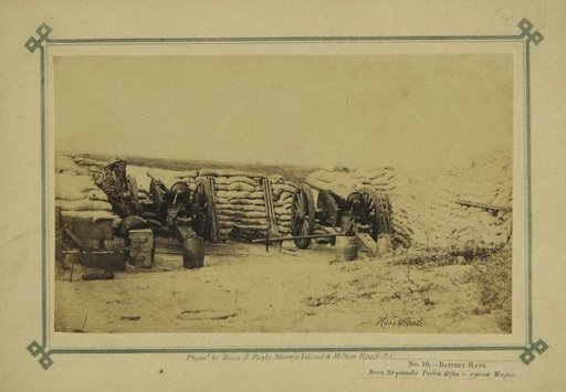 Battery Hays. Seven 30-pounder Parrot Rifles against Wagner