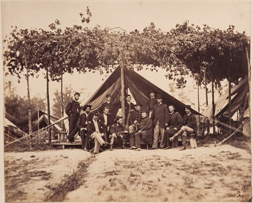 General Benjamin Franklin Butler with Other Members of the Union Army Before a Tent at Bermuda Hundred, Virginia