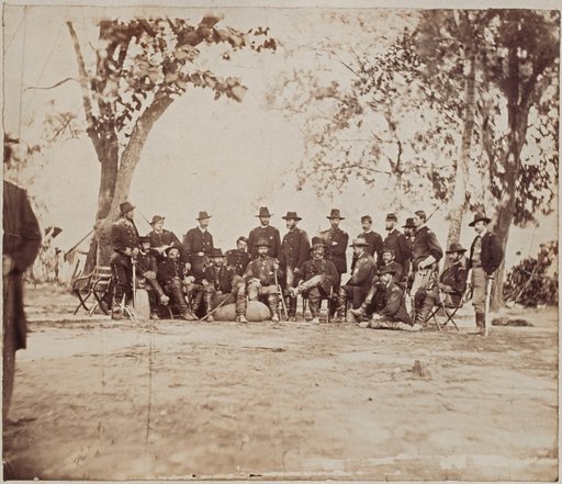 General Ambrose Everett Burnside with Other Members of the Union Army in His Headquarters at Cold Harbor, Virginia