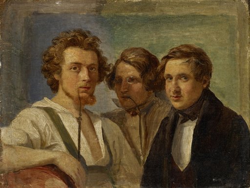 Self-Portrait with Friends (Marine Painter Weiss and Joseph Fay)