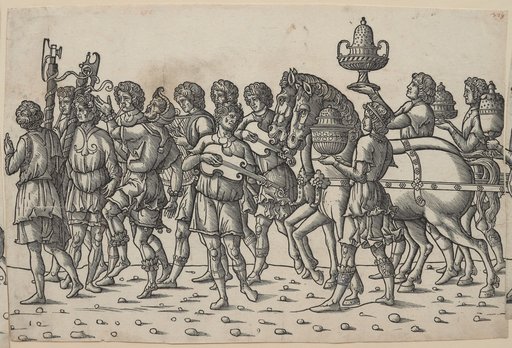 Soldiers, Musicians and Two Horses