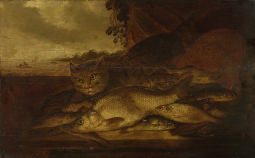 Still Life: Cat with Fish