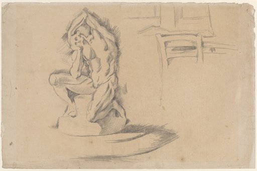 Study after the "Écorché" (Muscle Figure, Gipsy Cast), Interior with Chair