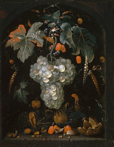 Still Life with Grape and Fruits in a Niche